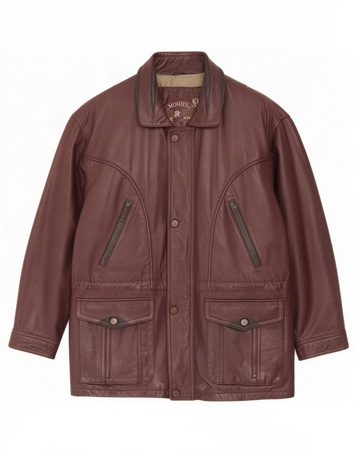 Giacca in pelle da uomo Montes UK 44 2XL Marrone