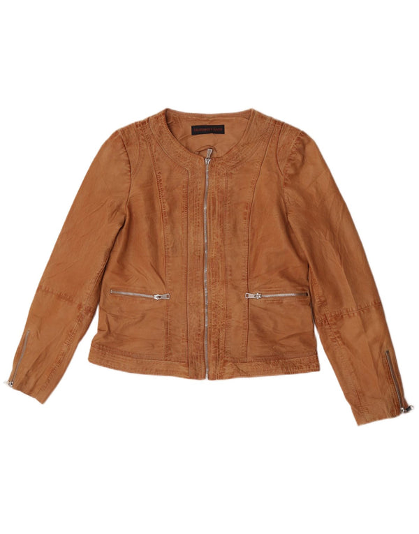 Giacca in Pelle Donna Trussardi Jeans IT 46 Large in Pelle Marrone