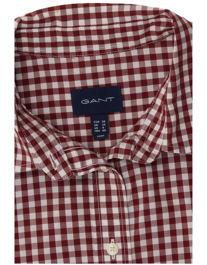 Camicia da donna Gant UK 10 piccola in cotone a quadretti bordeaux
