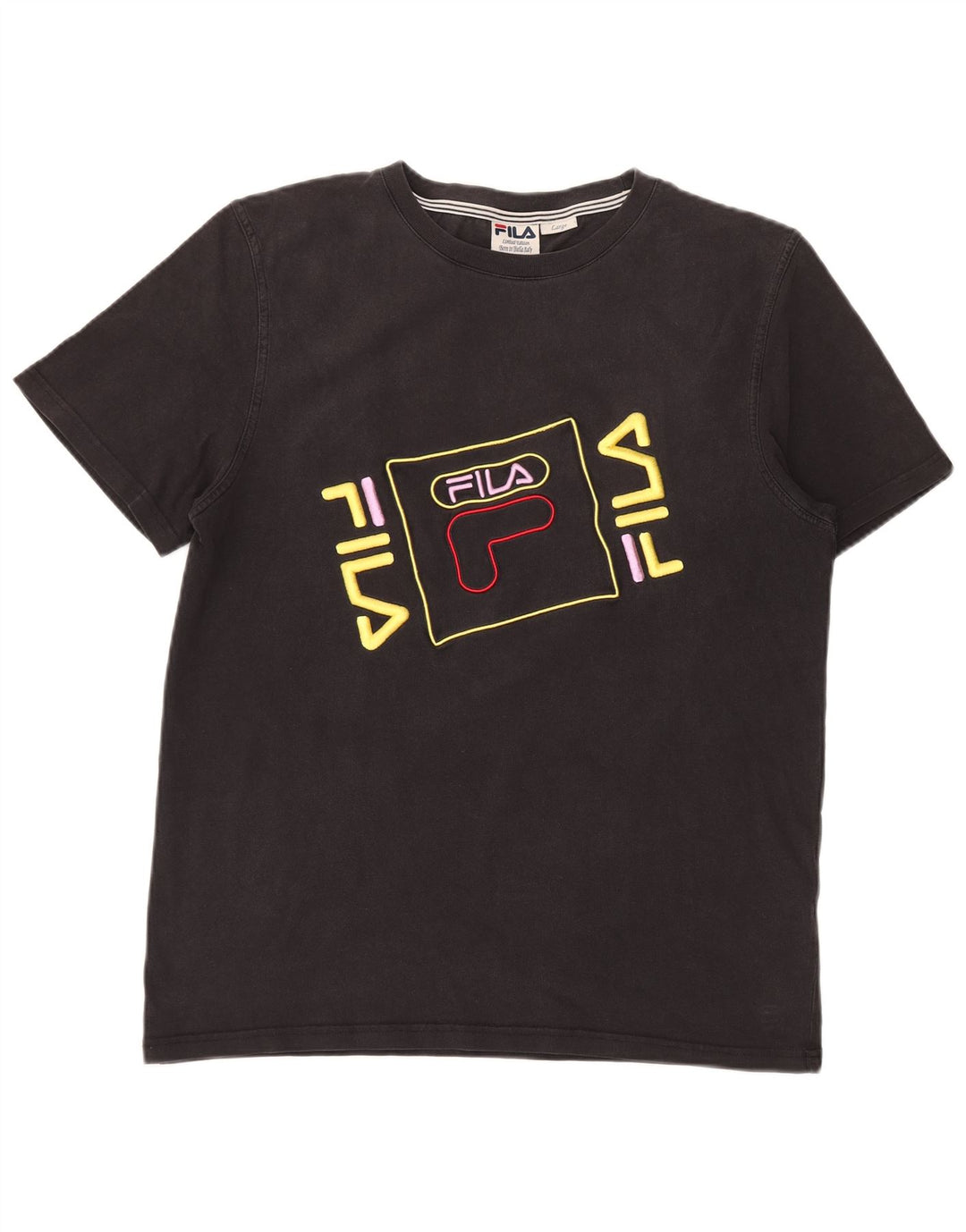 T-shirt grafica da uomo Fila in edizione limitata, grande, nera