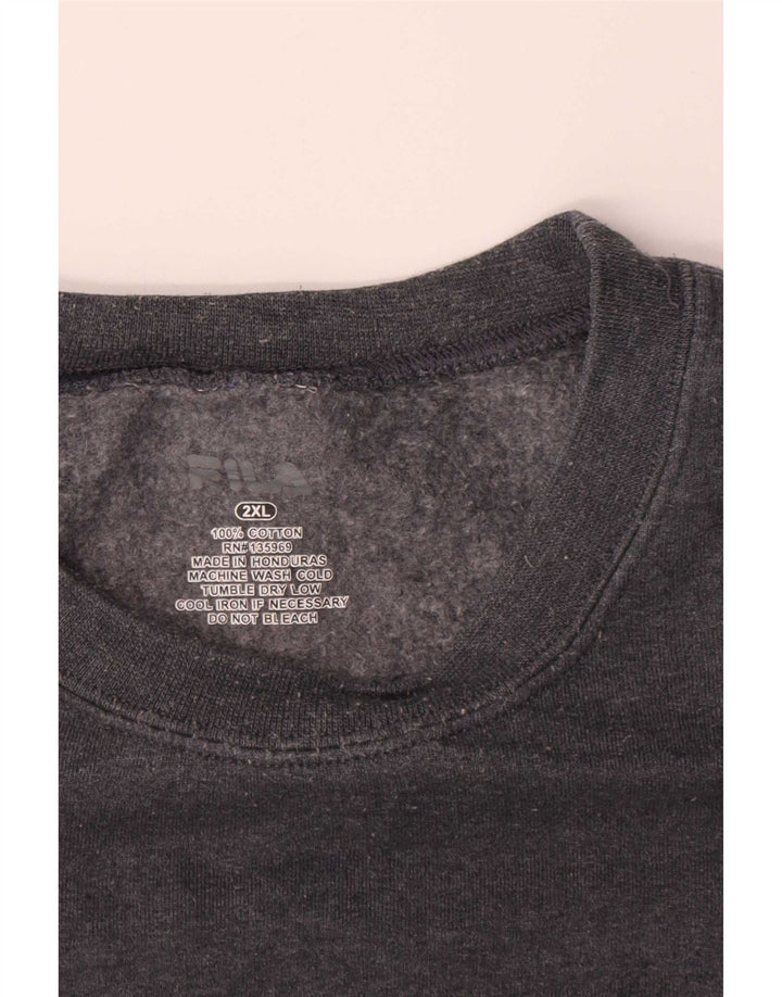 Felpa grafica da uomo Fila Maglione 2XL Cotone grigio