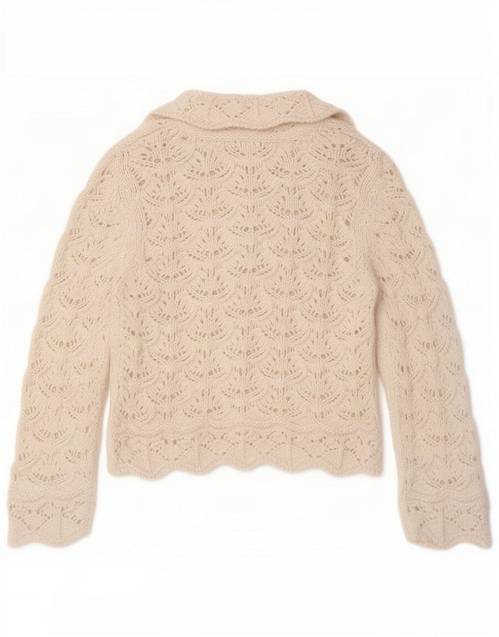 Maglione cardigan da donna Zara UK 14 bianco medio
