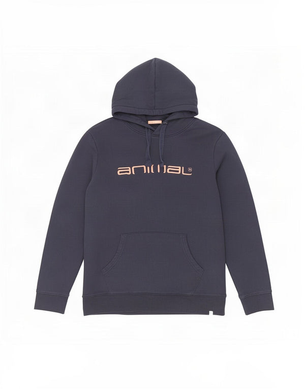 Maglione con cappuccio oversize con grafica da donna Animal UK 10 piccolo cotone blu navy