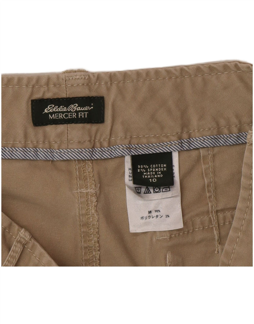 Pantaloncini cargo Eddie Bauer da donna Mercer Fit US 10 Large W32 in cotone beige