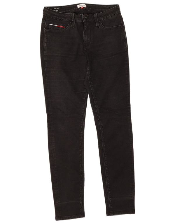 Jeans skinny da donna a vita media Tommy Hilfiger W29 L30 cotone nero