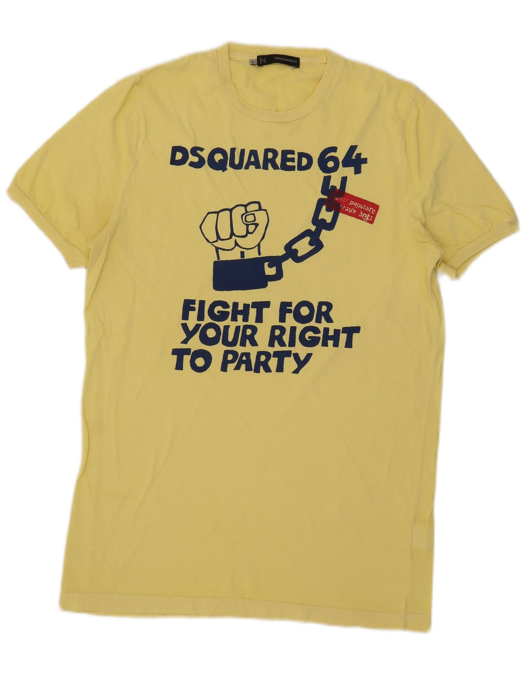 T-shirt grafica da uomo Dsquared2 Top in cotone giallo medio