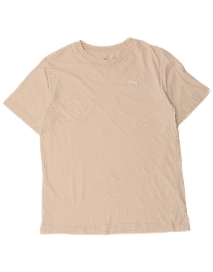 T-shirt da uomo Puma Top in cotone bianco sporco medio