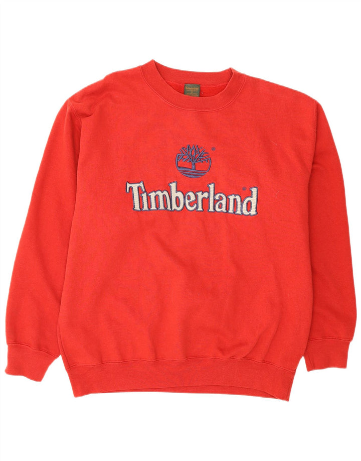 Timberland Felpa grafica da uomo Maglione piccolo cotone rosso