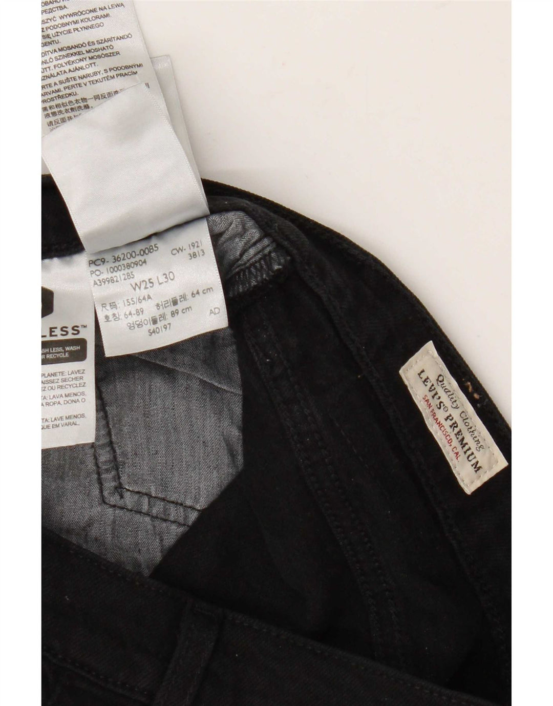 Jeans dritti Levi's 501 da donna W25 L30 cotone nero