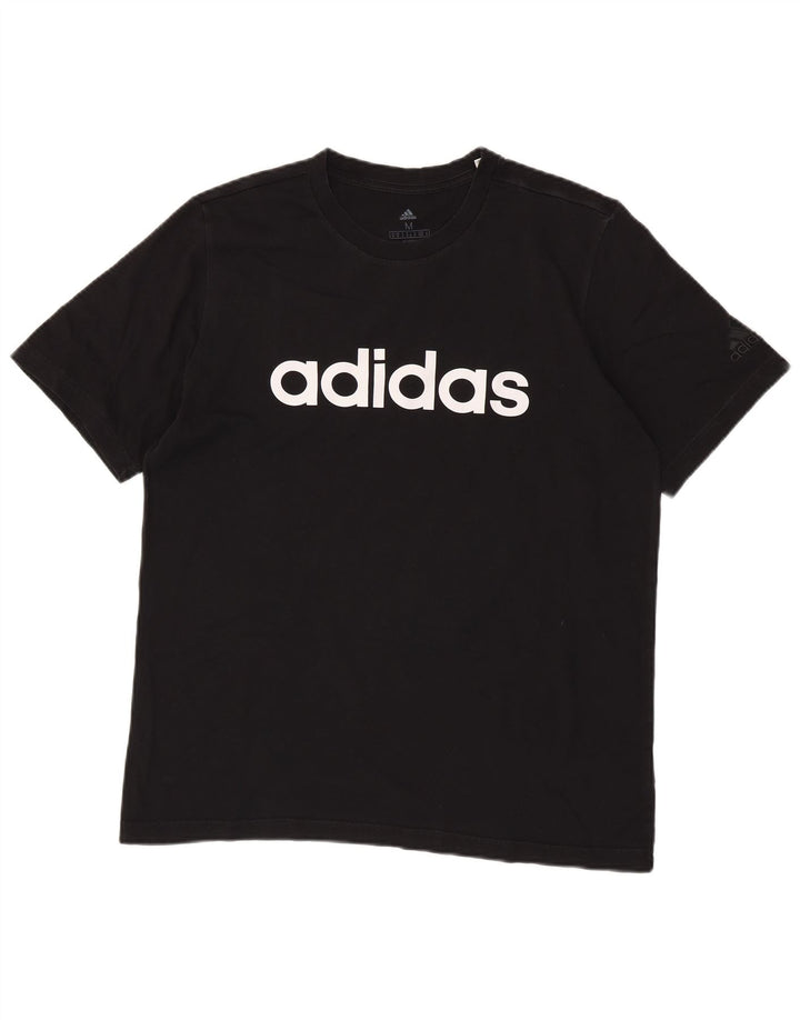 T-shirt grafica da uomo Adidas Top in cotone nero medio
