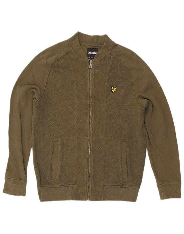Giacca da ginnastica da uomo Lyle & Scott piccola in cotone kaki