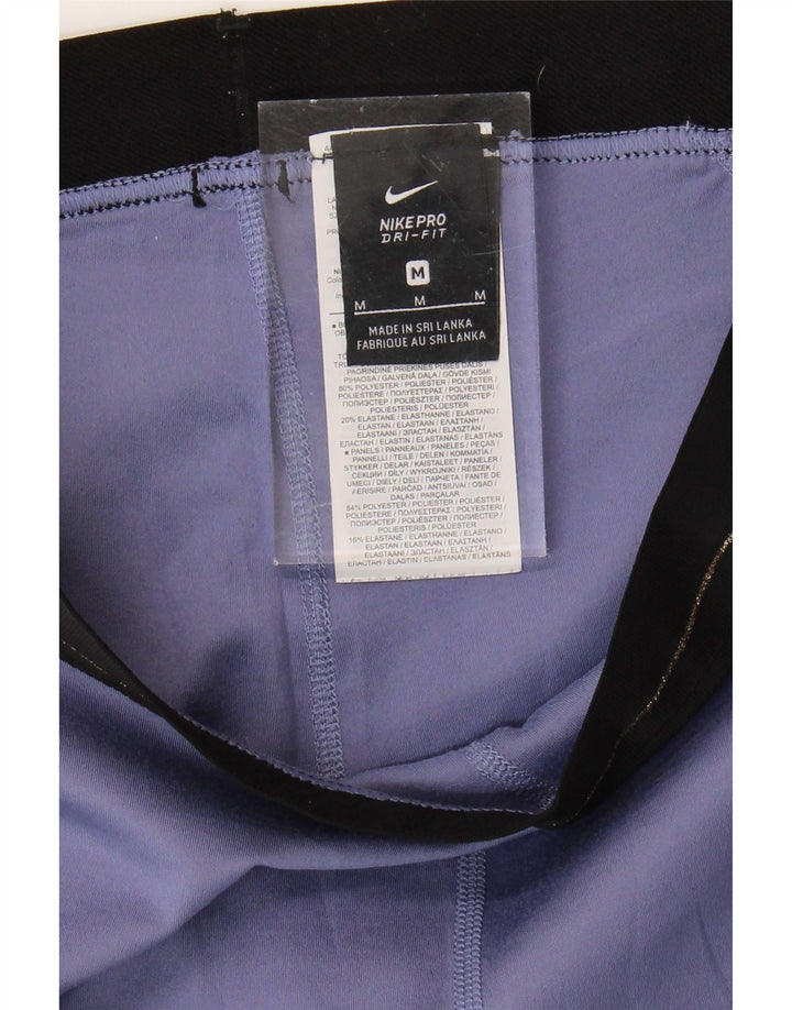 NIKE Womens Dri Fit Leggings UK 12 Medium  Purple Polyester