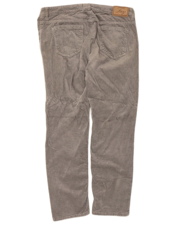 Pantaloni dritti in velluto a coste da donna Fay W29 L26 cotone grigio