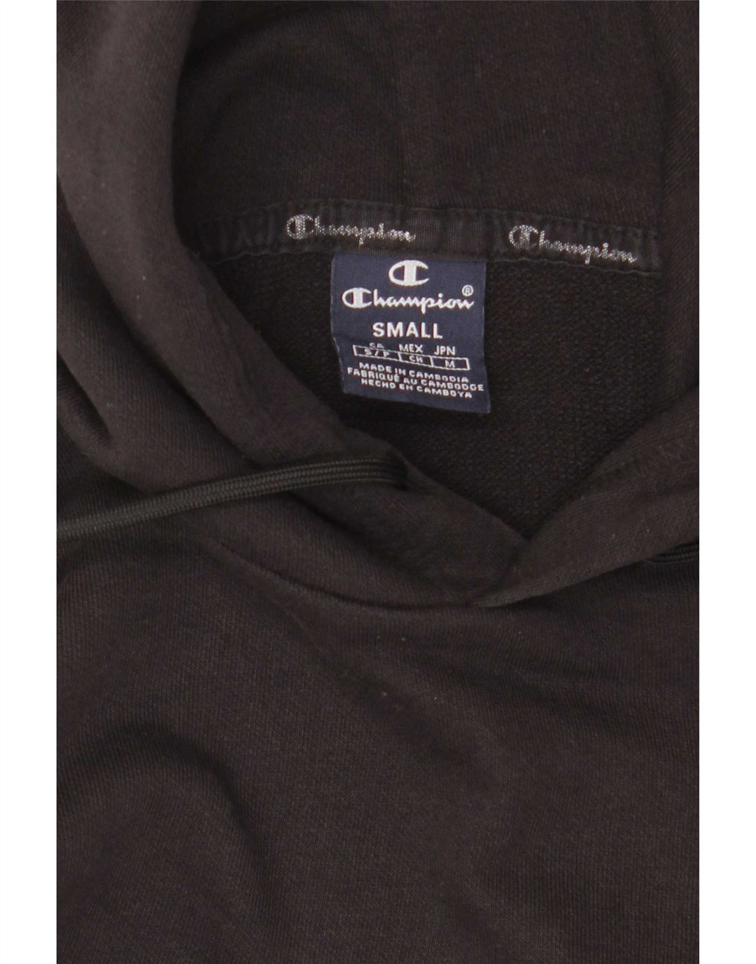 Maglione con cappuccio grafico da uomo Champion piccolo nero