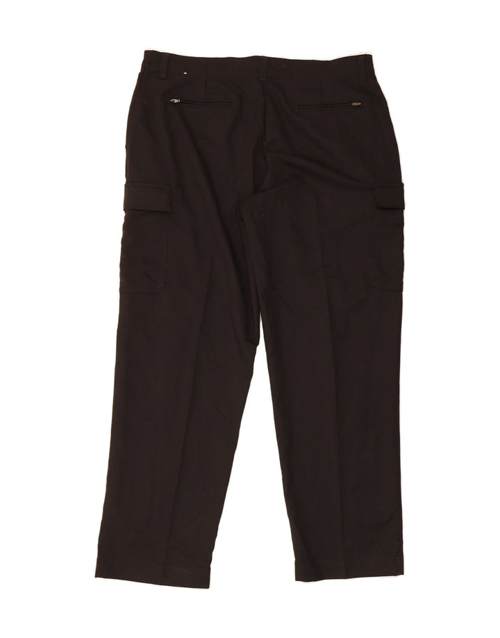IZOD Mens Straight Cargo Trousers W38 L32 Black Polyester Vintage Izod and Second-Hand Izod from Messina Hembry 