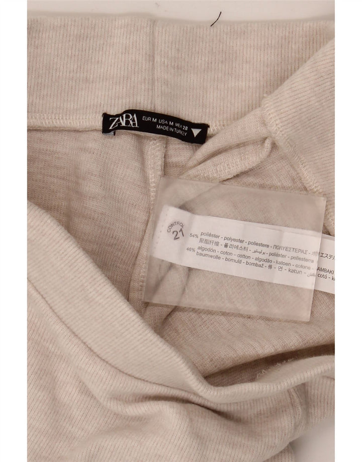 Pantaloni da tuta da donna Zara UK 12 Poliestere screziato beige medio