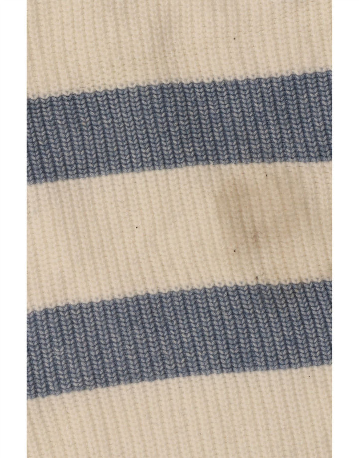 Maglione maglione a collo alto da donna Marks & Spencer UK 18 XL a righe bianche