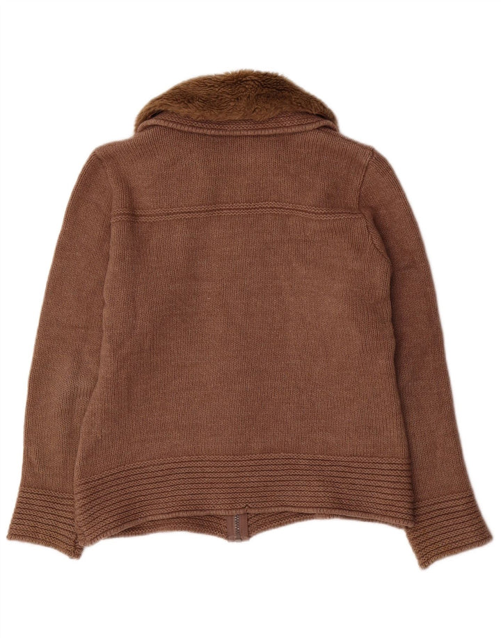 Maglione cardigan da donna Marks & Spencer SUK 14 lana marrone medio