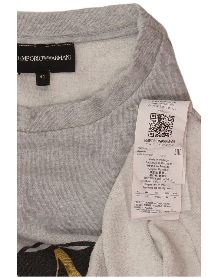 Felpa corta da donna Emporio Armani IT 44 Grigio medio chiazzato