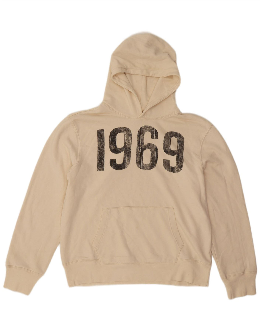 Gap Felpa con cappuccio grafica da uomo, grande, in cotone beige