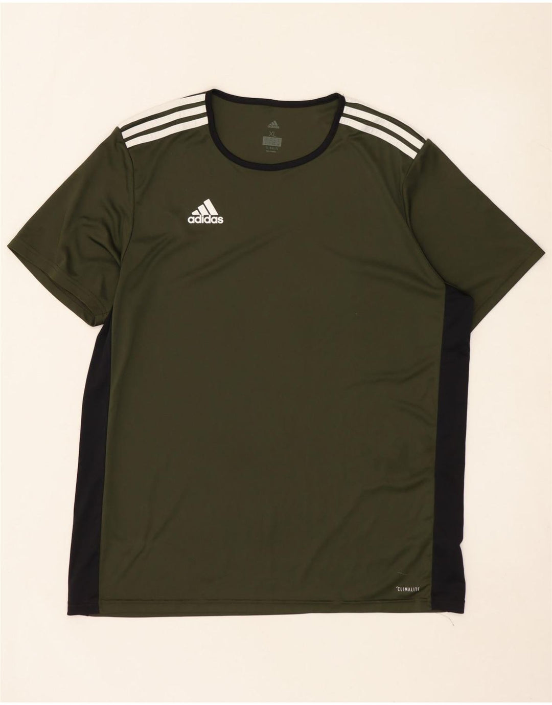 Adidas Uomo Climalite T-shirt Top XL Khaki Colourblock Poliestere