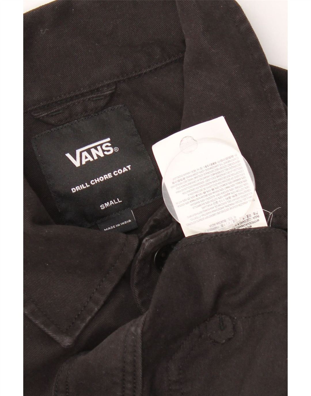 Giacca di jeans grafica da uomo Vans UK 36 piccola in cotone nero