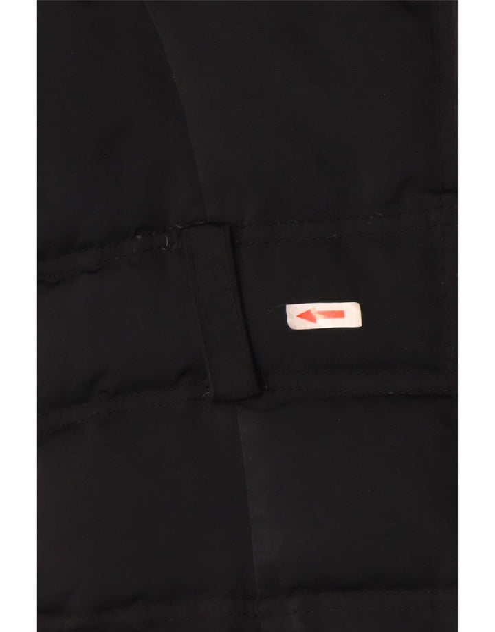 Cappotto imbottito con cappuccio da donna Zara UK 12 nylon nero medio