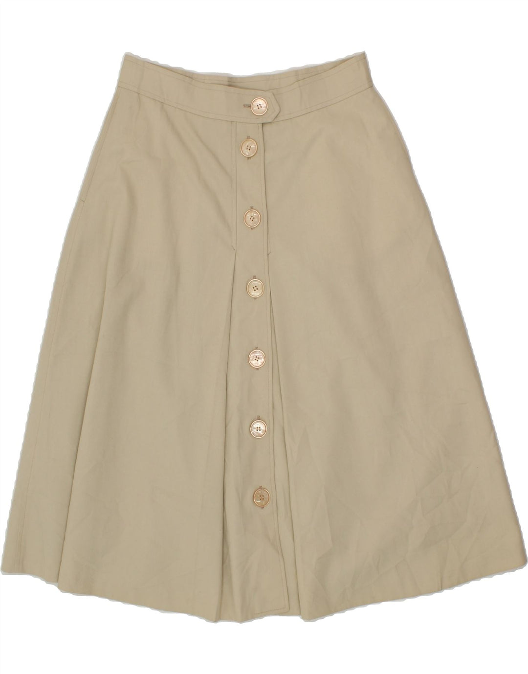 VINTAGE Womens A-Line Skirt W28 Small Beige Vintage Vintage and Second-Hand Vintage from Messina Hembry 