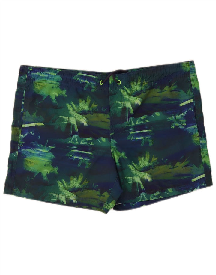 Pantaloncini da bagno da uomo Sundek medio blu navy color block in poliestere hawaiano