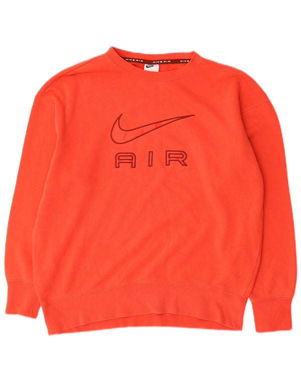 Felpa oversize con grafica Nike da donna UK 6 XS cotone arancione