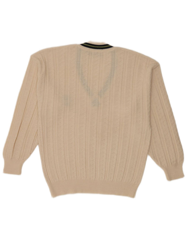 Maglione da uomo con scollo a V Il Granchio medio bianco sporco