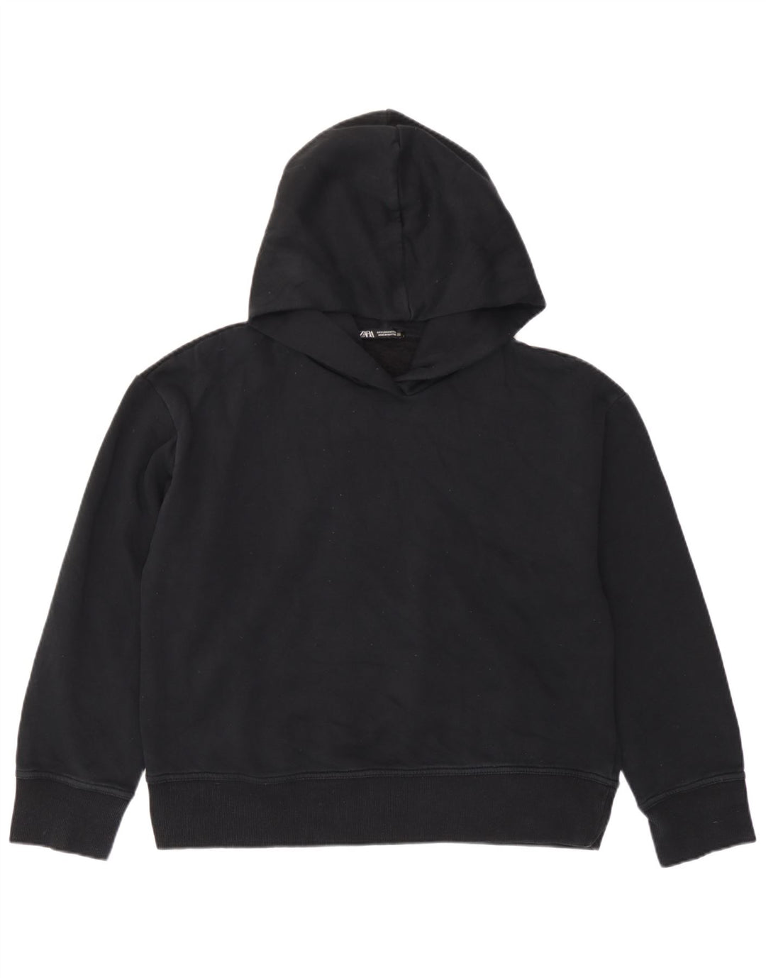 Maglione oversize con cappuccio da donna Zara UK 14 cotone nero medio