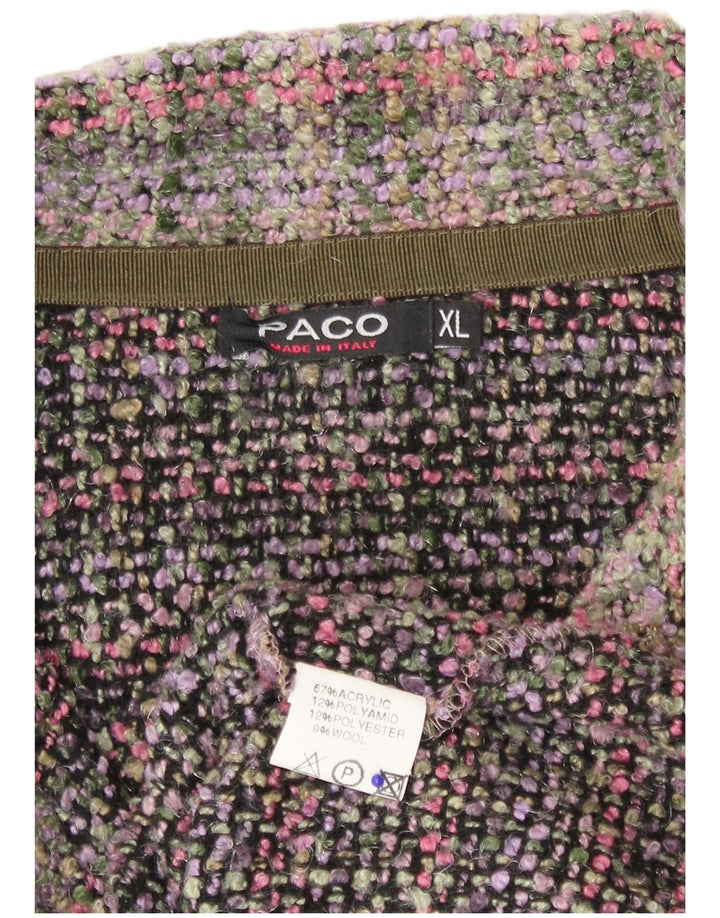 Giacca blazer da donna a 5 bottoni Paco UK 18 XL acrilico a quadri multicolore