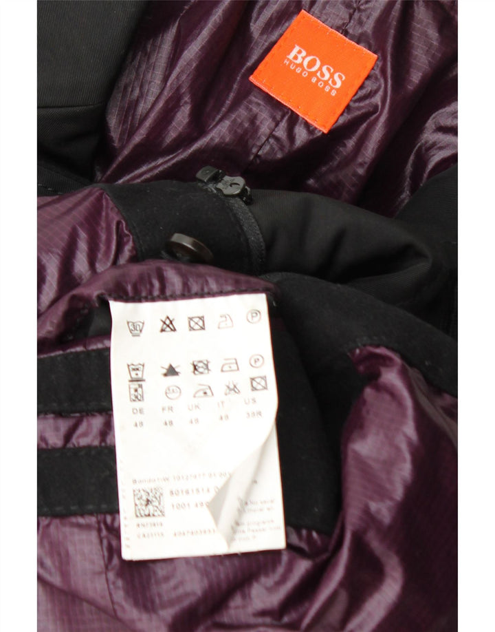 Giacca blazer da uomo a 3 bottoni Hugo Boss IT 48 cotone nero medio