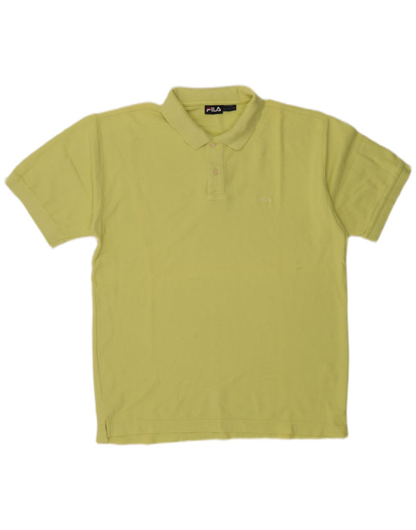 Polo da uomo Fila Large in cotone giallo