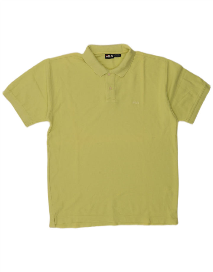 Polo da uomo Fila Large in cotone giallo
