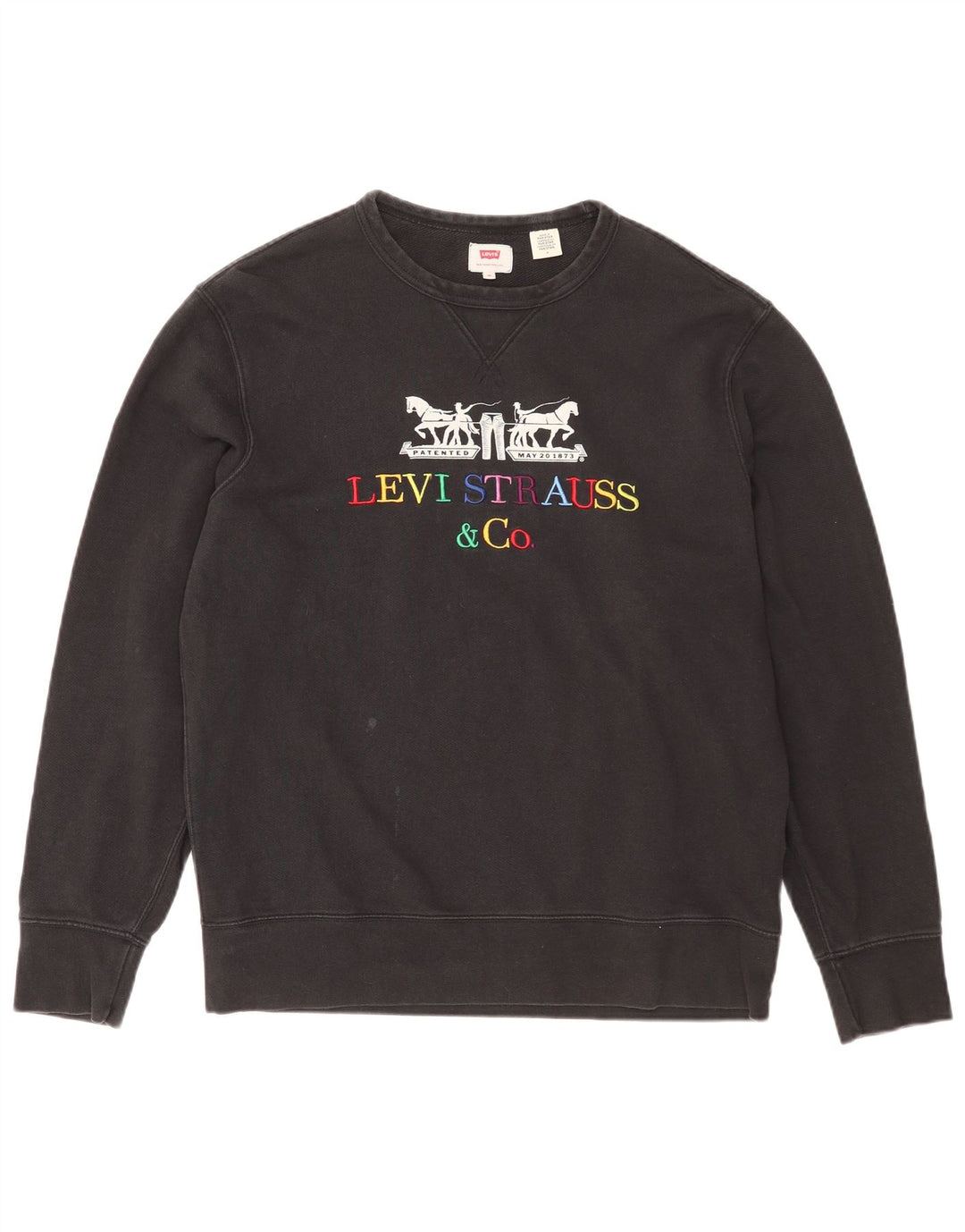 Levi's Felpa grafica da uomo in cotone nero medio
