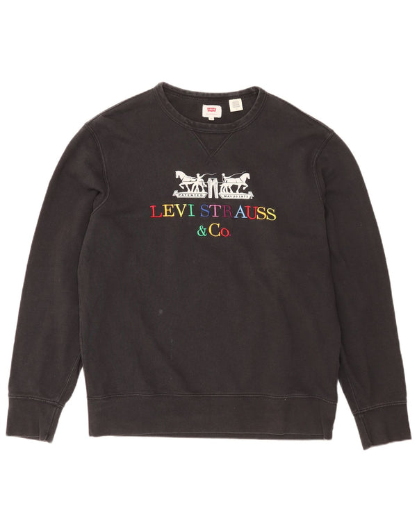 Levi's Felpa grafica da uomo in cotone nero medio