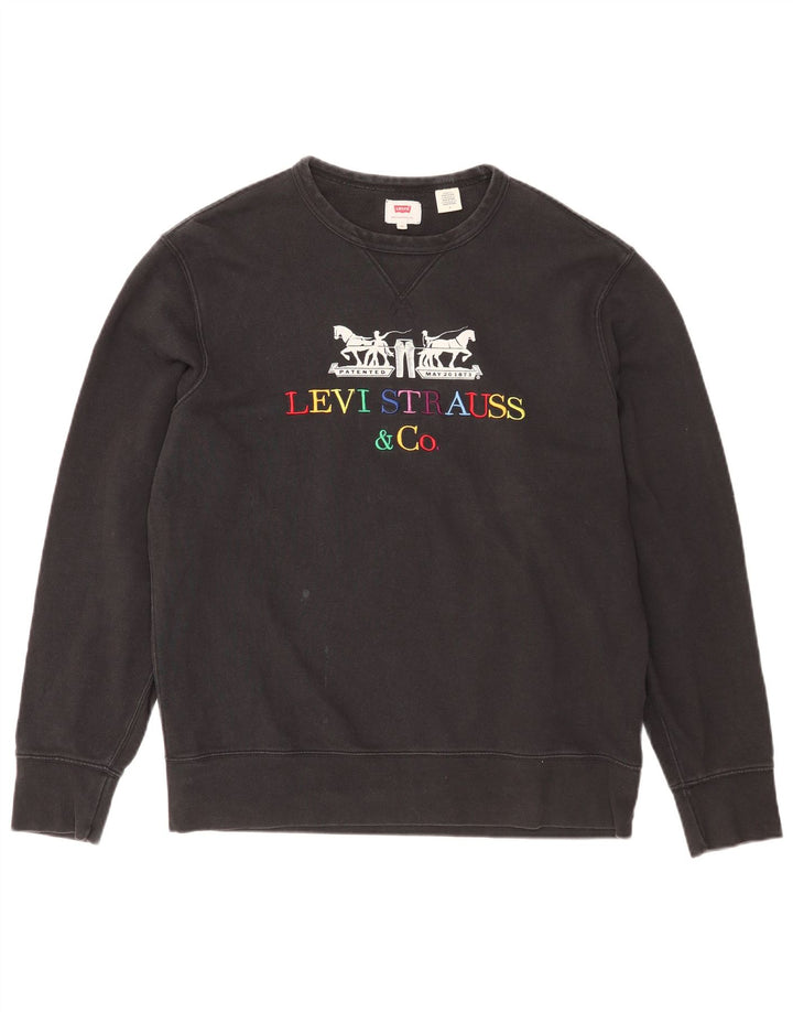 Levi's Felpa grafica da uomo in cotone nero medio