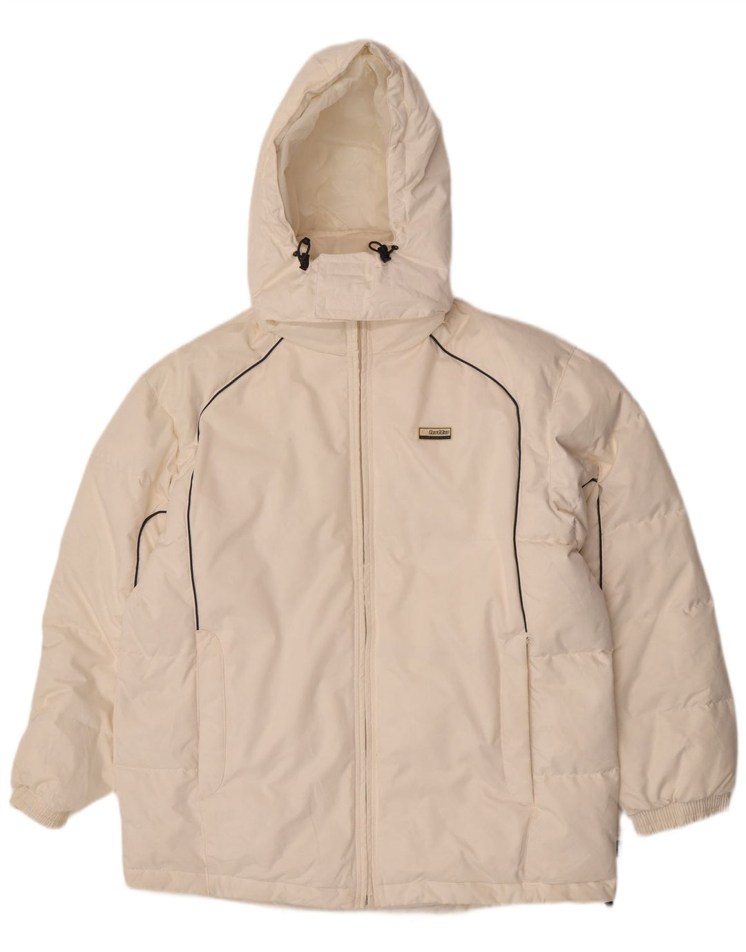 Giacca imbottita con cappuccio da uomo Lotto UK 42 XL poliestere bianco sporco