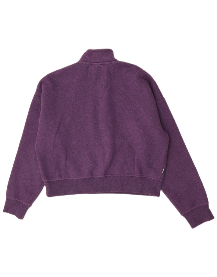 Felpa corta da donna oversize Superdry, maglione UK 14 grande viola