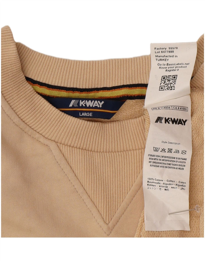 Felpa K-Way Uomo Maglione Large Beige Cotone