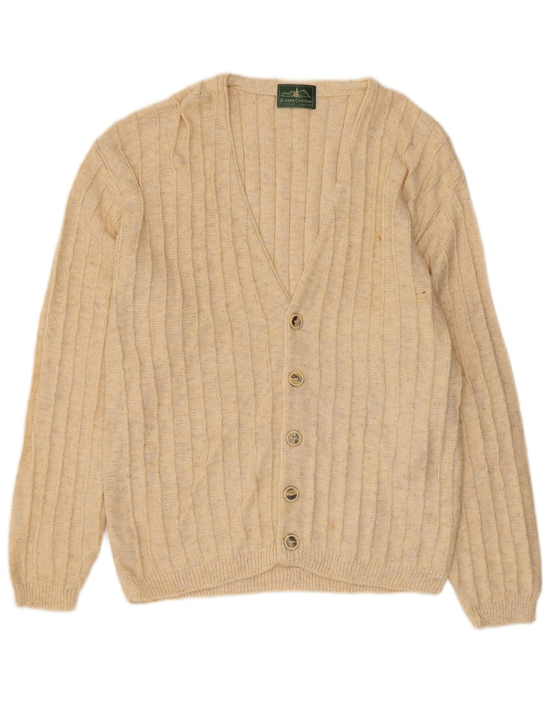 Maglione cardigan da uomo vintage in cotone beige medio