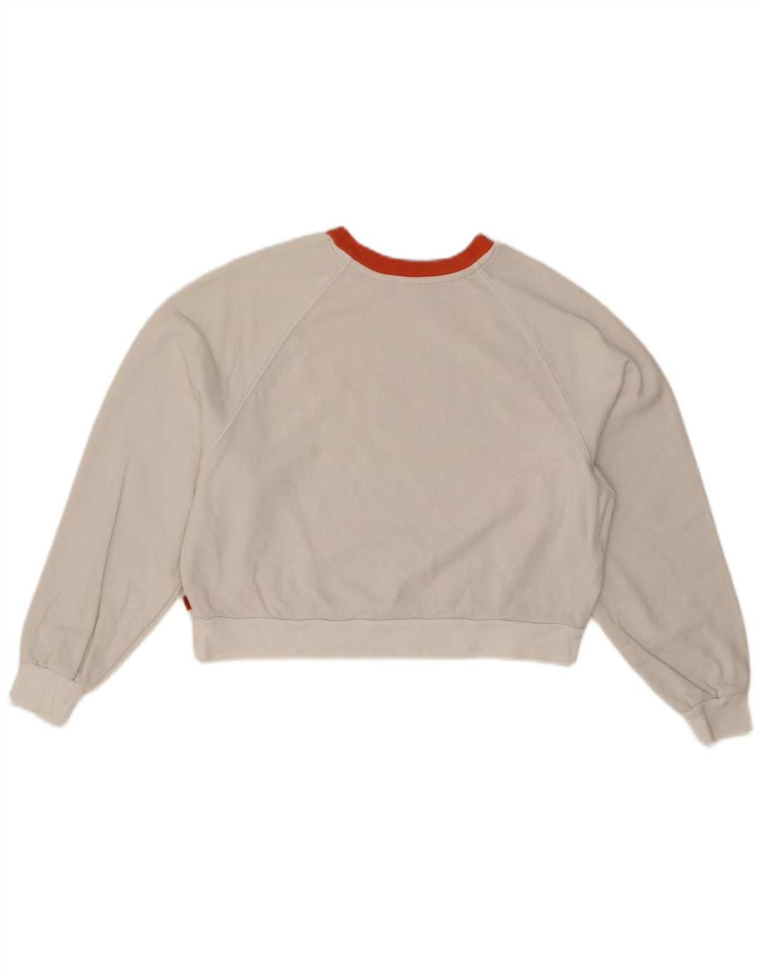 LEVI'S Felpa con grafica corta oversize da donna UK 6 XS Bianca