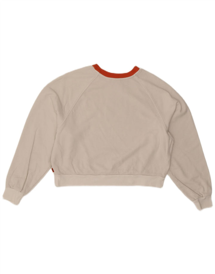 LEVI'S Felpa con grafica corta oversize da donna UK 6 XS Bianca