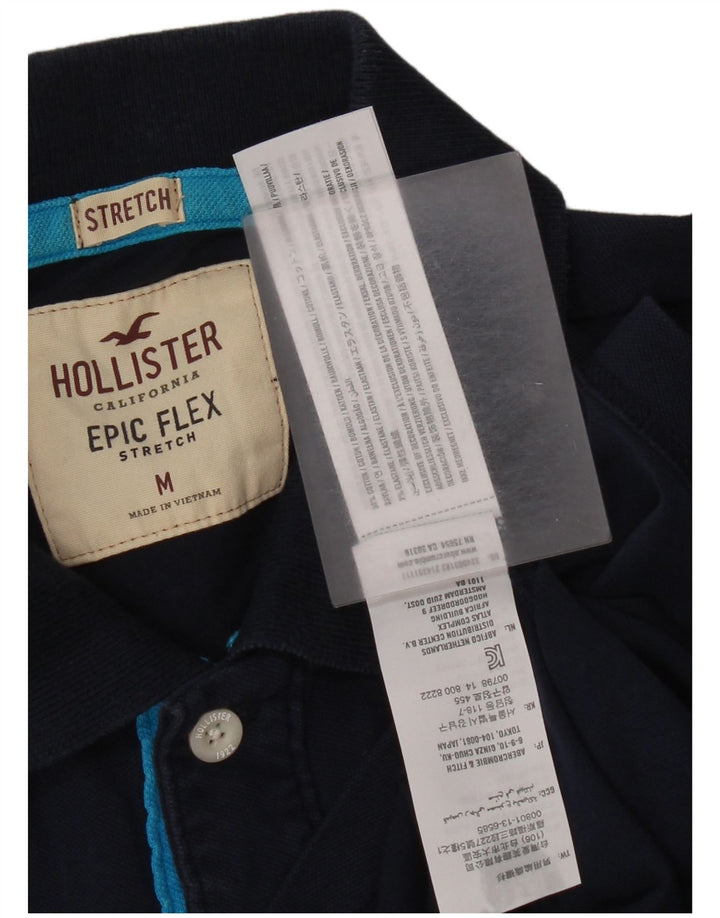 Polo Hollister da uomo elasticizzata in cotone medio blu navy