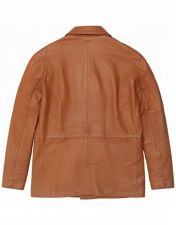 Vintage Mens Leather Jacket IT 50 Large Brown