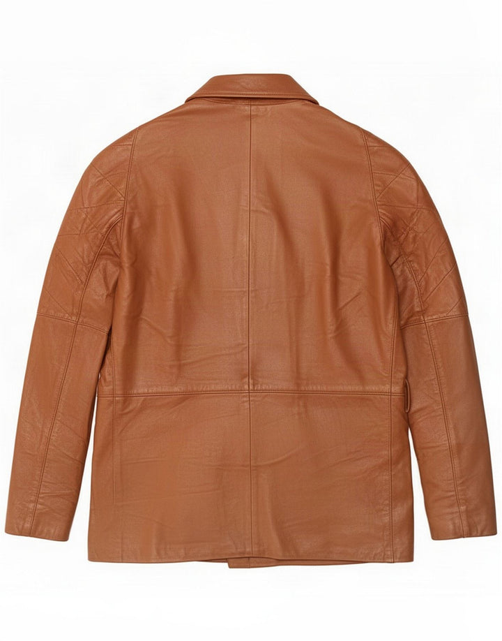 Giacca in pelle da uomo vintage IT 50 Large Marrone