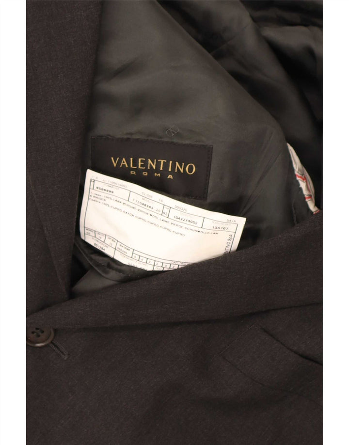 Giacca blazer a 3 bottoni da uomo Valentino IT 54 2XL Lana grigia