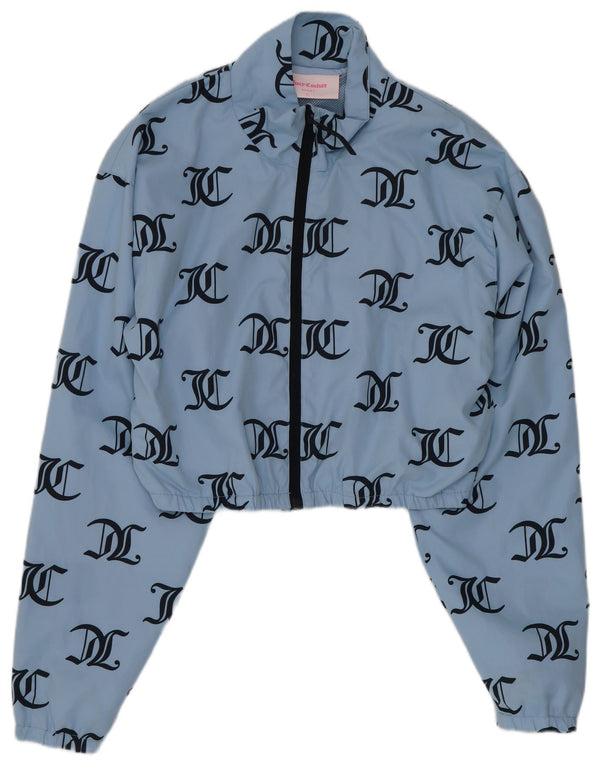 Giacca da ginnastica corta con grafica da donna Juicy Couture UK 14 grande blu